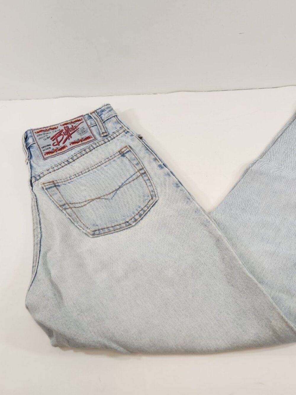 Vintage Buffalo Jeans 100% Cotton Light Wash 90s Distressed Denim Size 27